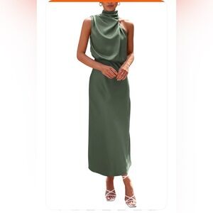 Elegant Green Sleeveless Dress